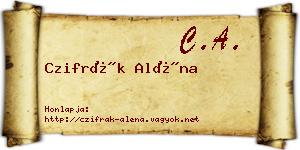 Czifrák Aléna névjegykártya
